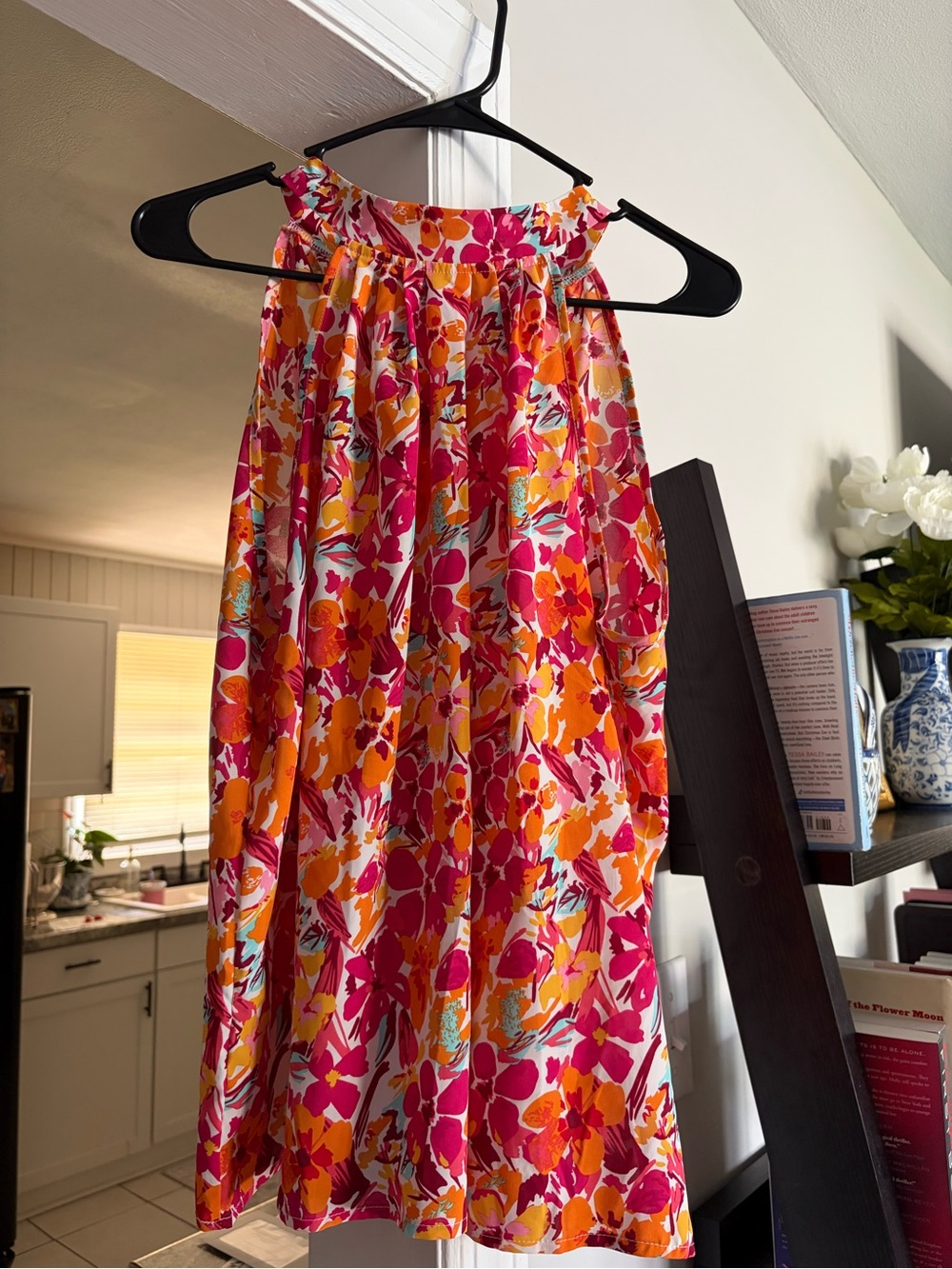 SHEIN Bright Floral Halter Tank Top Size Large